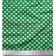 thumbnail image 1 of Soimoi Green Modal Satin Fabric Pink Heart Decor Fabric Printed Yard 42 Inch Wide, 1 of 3