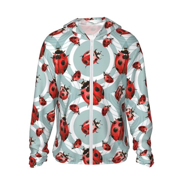 Saiise Insects Pattern Sun Protection Hoodie for Men and Women, Lightweight Quick-Dry Windproof with Hood and Zip-3X-Large
