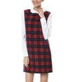 thumbnail image 5 of INSPIRE CHIC Women's Christmas Peter Pan Dress 60s Color Block Mini Long Sleeve Dresses XS Red, 5 of 9