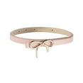 thumbnail image 2 of Eoperou Women Belt Solid Color - Metal Bowknot Decorated Imitation Leather Strap Belt Adjustable Holes Slim Waistband, 2 of 7
