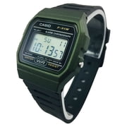 Casio Mens Casual Digital Black Resin Sport Watch, Green Case F91WM-3A