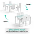 thumbnail image 3 of Aiho Dining Table Set for 4, Modern Glass Kitchen Table with 4 Cushioned Chairs , For Dining Room, Kitchen, Living Room - White, 3 of 11