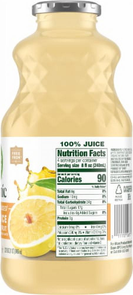 Simple Truth Organic No Sugar Added 100% White Grapefuit Juice