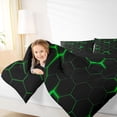 thumbnail image 4 of jejeloiu Purple Black Honeycomb Full Size Comforter Sets,Neon Hexagon Print Bedding Sets For Kids Reversible 3 Pieces, 4 of 8