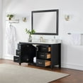 thumbnail image 3 of Hadiya 60" Single Bathroom Vanity Set in Black Oak with Aosta White Composite Stone Countertop with Mirror, 3 of 8