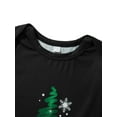 thumbnail image 5 of Elippeo Family Matching Christmas Pajamas, Baby Romper/Letter Christmas Tree Print Long Sleeve Tops Plaid Pants Sleepwear Set, 5 of 10
