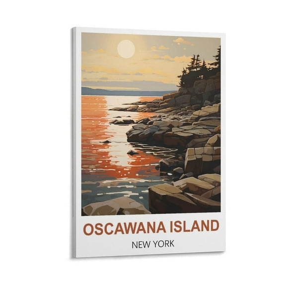 UENPHN oscawana island new york vintage travel posters 08X12inch(20X30cm)