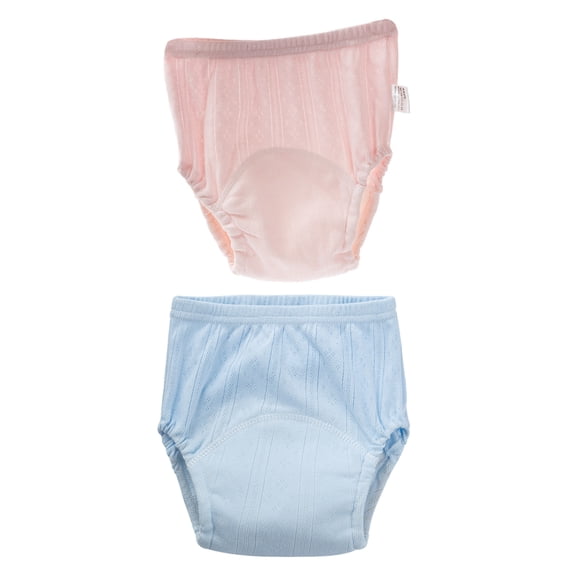 TABLZONE 2-Pack Cotton Baby Diaper Pants Reusable, Absorbent & Leak-Proof for Infant Girls, Assorted Colors