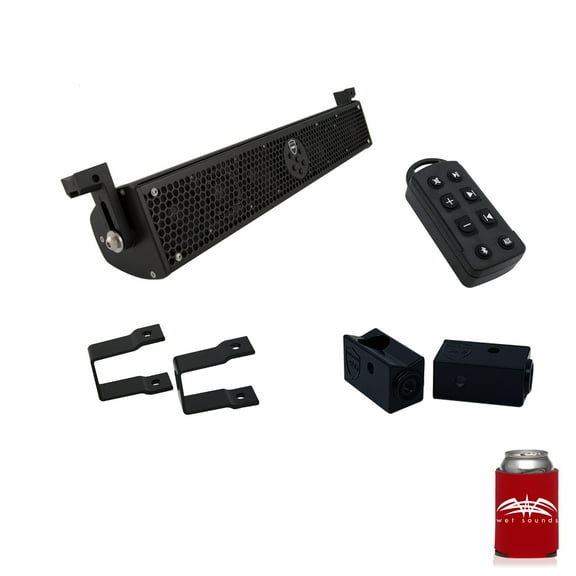 Wet Sounds Stealth 6 Ultra HD Black   UTV Mounting Kit, Slider bracket and Square 1" Tube clamp