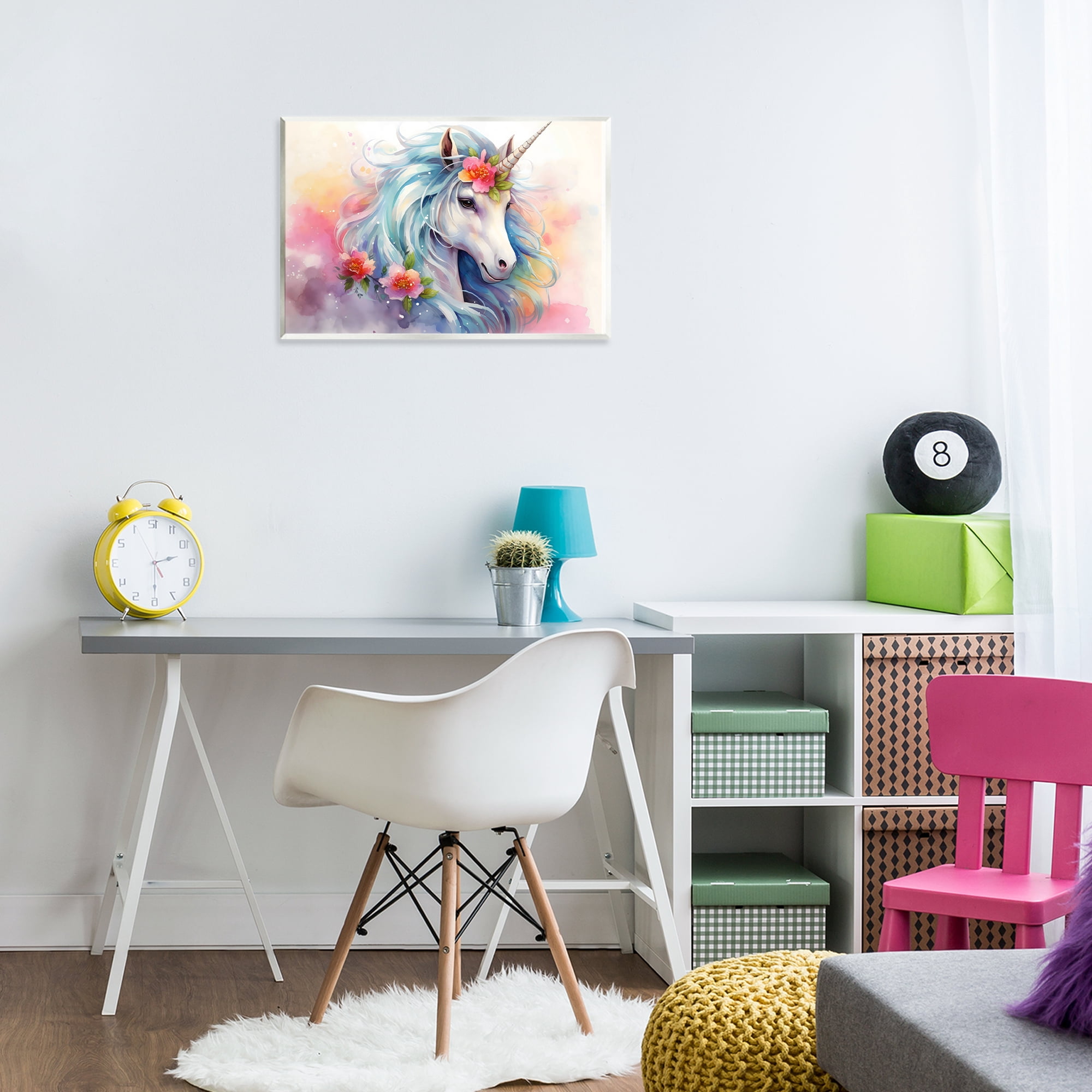 Stupell Industries Magical Unicorn with Blossoms Wall Plaque Art, design by Creative Studio