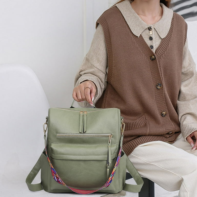 CMrtew Fashion Backpacks Women Backpack Fashion Leather Backpack Purse for Women Large Designer Travel Ladie Fashion Convertible College Shoulder Bag Walmart