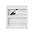 thumbnail image 2 of Benjara Metal Nightstand with 2 Open Compartment and USB Port, White, 2 of 3