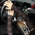 thumbnail image 3 of Women's Summer Sun Protection Sleeves Mesh Lace Thin Long-sleeved Bike Breathable Cycling Gloves Driving Arm Warmers Sleeves L6M8, 3 of 8