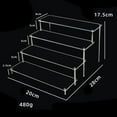 thumbnail image 7 of Clear Acrylic Display Stand Riser Shelf Large Holder Storage Rack for Decoration and Organizer for Figure, Cupcake Dessert, Perfume - 4 Tiers Widh 20x28cm, 7 of 7