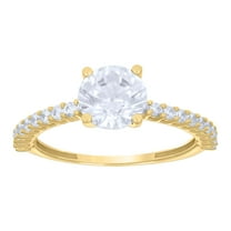10kt Real Yellow Gold Womens Cubic-Zirconia Fashion Ring
