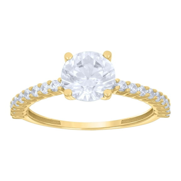 10kt Real Yellow Gold Womens Cubic-Zirconia Fashion Ring