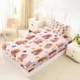 thumbnail image 4 of Erosebridal Capybara Animals Twin Sheet Sets for Kid, Leaf Flower Bedding, 3pcs, 4 of 5