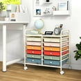 thumbnail image 4 of YYEAN 12-Drawer Rolling Storage Cart, Multifunctional Art Craft Organizer Cart, Mobile Utility Storage Cart with Removable Drawers & Lockable Wheels, Craft Cart for Home , Rainbow-Macaron Color, 4 of 11