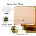 thumbnail image 6 of Claxy Brass Gold Wall Sconces with Drum Linen Shade Set of 2, 6 of 7