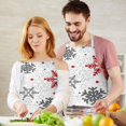 thumbnail image 3 of White Christmas Snowflake Apron-Garden Aprons for Women with Pockets-Cotton Linen Waterproof Kitchen Cooking Gardening Aprons Adjustable for Kitchen,Cooking,BBQ and Salon 32"x27", 3 of 7