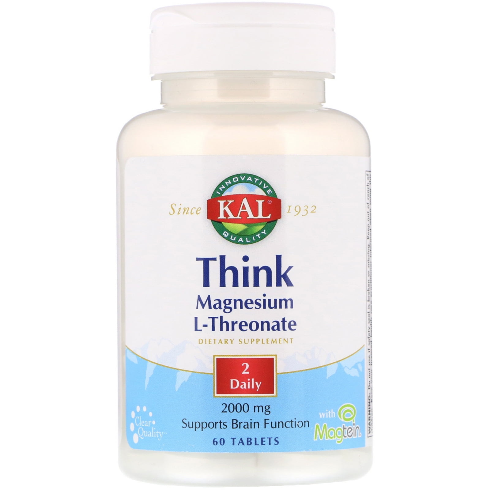 KAL Think Magnesium LThreonate 2000 mg Learning, Brain Health