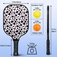thumbnail image 3 of Pickleball Paddles Set Of 1, Fiberglass Surface, Animal, Leopard Print, 1 Paddle, 2 Balls & Bag, 3 of 5