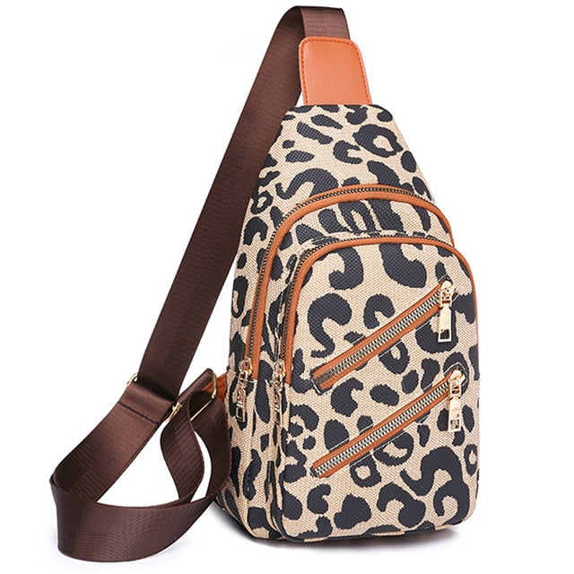 Fanny Pack Bolsos Bandolera, Bolso De Pecho para Mujer Bolso Bandolera Mochila Bandolera Pequeña Bolso con Correa para Guitarra Bolso De Hombro De Cuero PU para Viajes