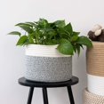 thumbnail image 3 of Small Basket - Cotton Rope Basket Woven Basket for Keys Sunglasses Toy Basket Wallet by Front Door Small Storage Bin for Remote Controls Fruit Basket for Kitchen Multi Grey, 9.4"Dx7.1"H, 3 of 8