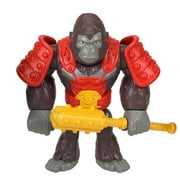 Replacement Part for Fisher-Price Imaginext Gorilla Fortress Playset - HML57 - GYX00 ~ Replacement Posable Gorilla with Red Arm Shields, Chest Protection and Battle Stick ~ Works well with other sets