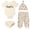 Winnie the Pooh Tusk, variant on Disney Winnie the Pooh Baby Boy or Girl 4-Piece Bodysuit Pants Bib and Hat Set Yellow Oatmeal