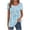 #0017-Light Blue, variant on Womens Summer Loose Fit Tunic Tops Dressy Casual Crewneck T Shirts Pleated Front Ruffle Short Sleeve Blouses