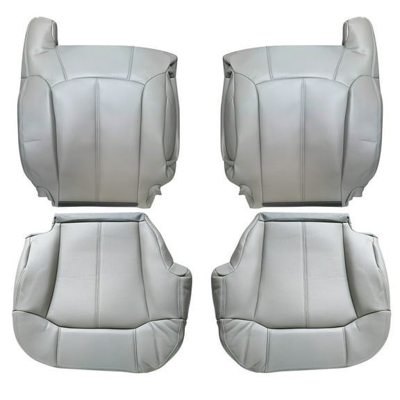 Maxpeedingrods Driver & Passenger Leather Seat Covers For Chevy Silverado Sierra 1999-2001-2002