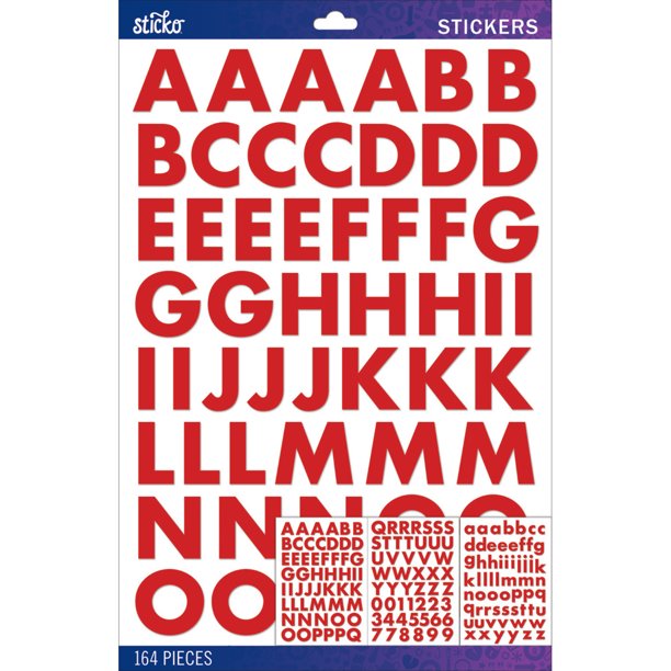 Sticko Alphabet StickersRed Futura Bold Large