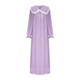 thumbnail image 5 of Stamzod Long Nightgowns for Women Loose Casual Cute Long Sleeve House Dress Lace Collared Fall Winter Night Gown XXL, 5 of 9