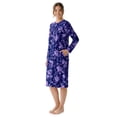 thumbnail image 2 of Aria Women’s Long Sleeve Stretch Velour 44" Sleepwear Nightgown, Sizes XS-5X, 2 of 4