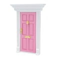 thumbnail image 4 of 1:12 casa de muñecas puerta de madera exquisito modelo de muebles de puerta en miniatura juguete para juego de imitación rosa, 4 of 9