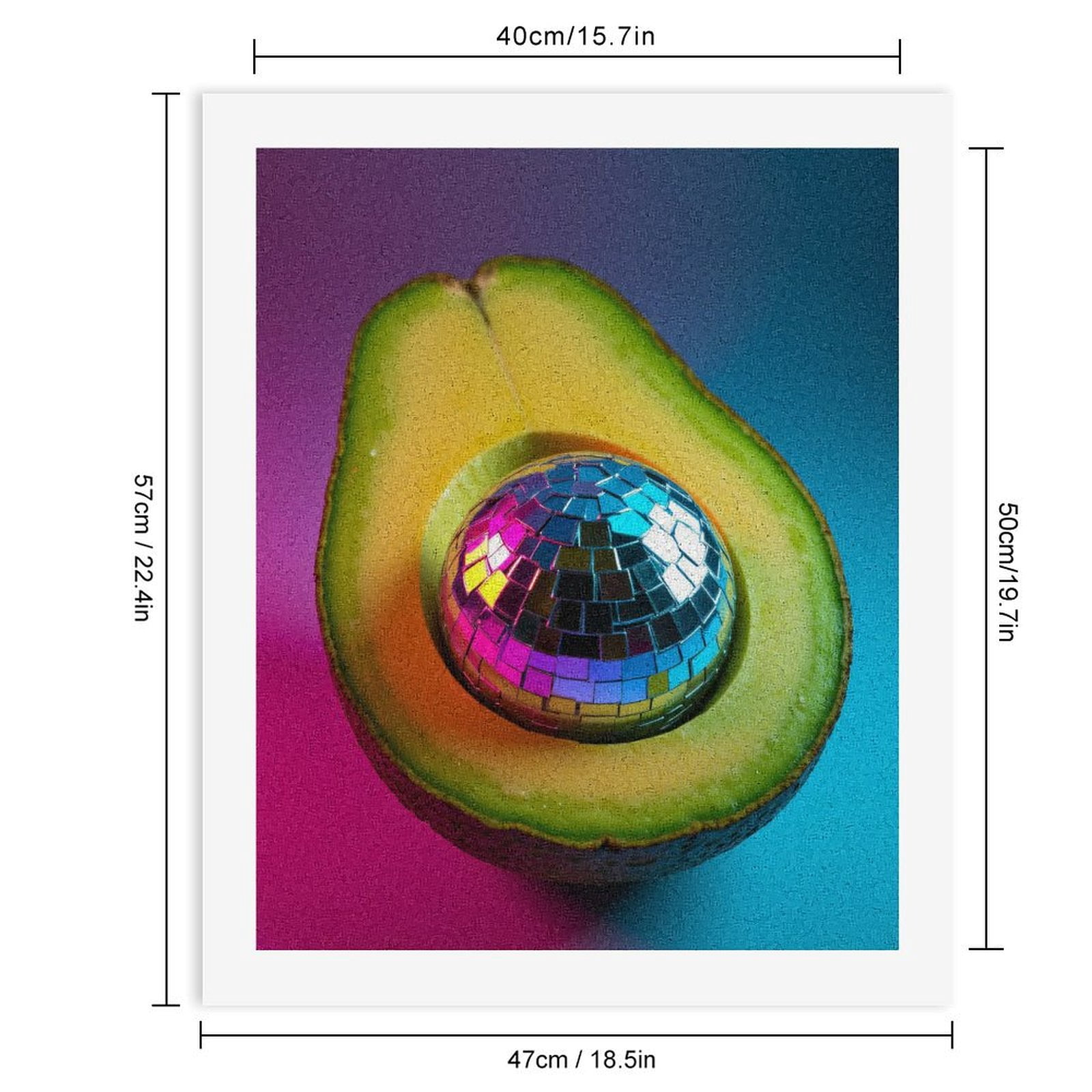 Paint By Numbers Kit for Adults Beginner - Avocado Disco Ball Art DIY Canvas Painting Kits for Adults, Frameless Paint By Number for Adults for Home Wall Decor 16x20 Inch
