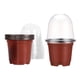 thumbnail image 1 of 10 piezas de maceta transparente para vivero con tapas para humedad, vasos para plantar, reutilizables con drenaje Macetas Rojas, 1 of 8