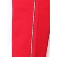 thumbnail image 4 of A2Y Women's Solid Slim Fit High Rise Side Rhinestoned Line 5 Pockets Ponte Pants Red S, 4 of 6