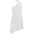 thumbnail image 5 of Kaerm Kids Girls Lyrical Dance Dress Sleeveless Hater Ballet Latin Leotard Figure Skating Dress Modern Dancewear White 14, 5 of 6