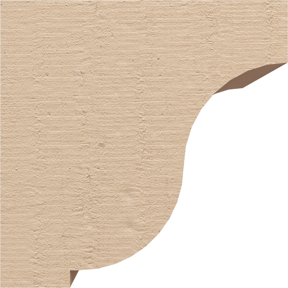 6"W x 6"D x 6"H Wide Van Buren Rough Cedar Woodgrain TimberThane Corbel, Primed Tan