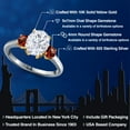 thumbnail image 2 of Gem Stone King 925 Silver and 10K Yellow Gold White Moissanite and Red Garnet Engagement Ring for Women | 2.84 Cttw | Oval 9X7MM | Gemstone Birthstone | Size 8, 2 of 7