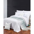thumbnail image 2 of Bed Runner Scarf Cal King Size, Teal Green Eucalyptus Leaves Stain Bed Runners & Scarves for Foot of Beds, Spring Plants Leaves Country Decorative Bedding Runner Scarf for Hotel 102 x20 Inch, 2 of 6