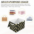 thumbnail image 6 of Yayeee Collapsible Storage Bin with Lid Fabric Closet Decorative Basket with Handles, Black Volleyball Pattern, 6 of 7