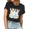 thumbnail image 3 of Inverlee Women's Easter Shirts Funny Bunny Eggs Graphic Tees Trendy Short Sleeve T Shirts Blouses Summer Round Neck Tunic Tops, 3 of 6