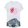 thumbnail image 4 of CLOISE Breast Cancer Shirts for Women Short Sleeve Round Neck T Shirts Daisy Ribbon Pink Breast Cancer Awareness Blouses Trendy Casual Tops Cancer Fight Fall Clothes White S, 4 of 4