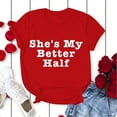 thumbnail image 5 of YM Couple Matching Valentine's Day Outfit His and Her Letter Print Pullover Blouses Round Neck Funny Spring Outfits, 5 of 7