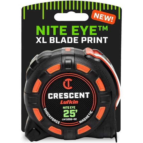 Crescent Lufkin 25 Ft. SHOCKFORCE NITE EYE Magnetic Tape Measure | LM1325B-02