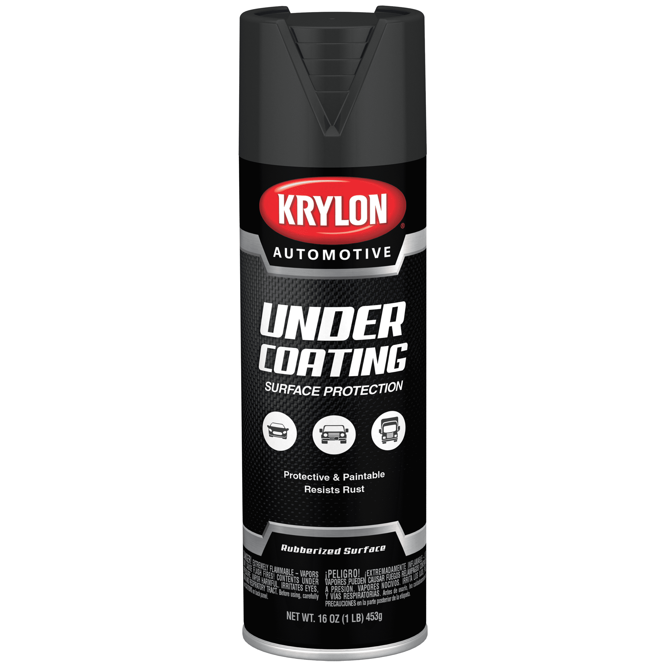 Krylon Black, Flat, Automotive Premium Undercoating Spray Paint, 16 oz