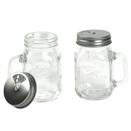 Mason Craft and More 8 Ounce Round Glass Shakers with Multi Dispenser Lids, Set of (Best Of Mason Moore)